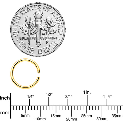 18G 5/16 Gold Tone Rose Gold Tone Anodized Seamless Circular Ring Set of 12
