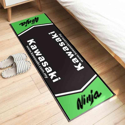 Motorcycle-Themed Carpet Display Mat