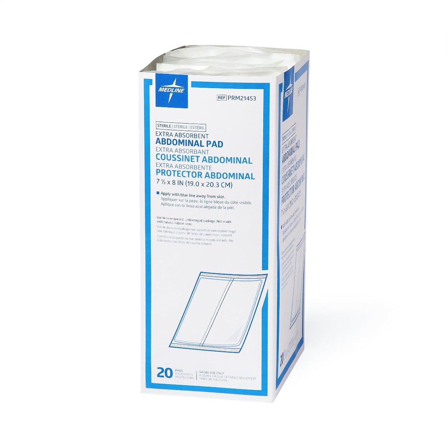 Caring® Abdominal Pad, 7-1/2 x 8 Inch PRM21453