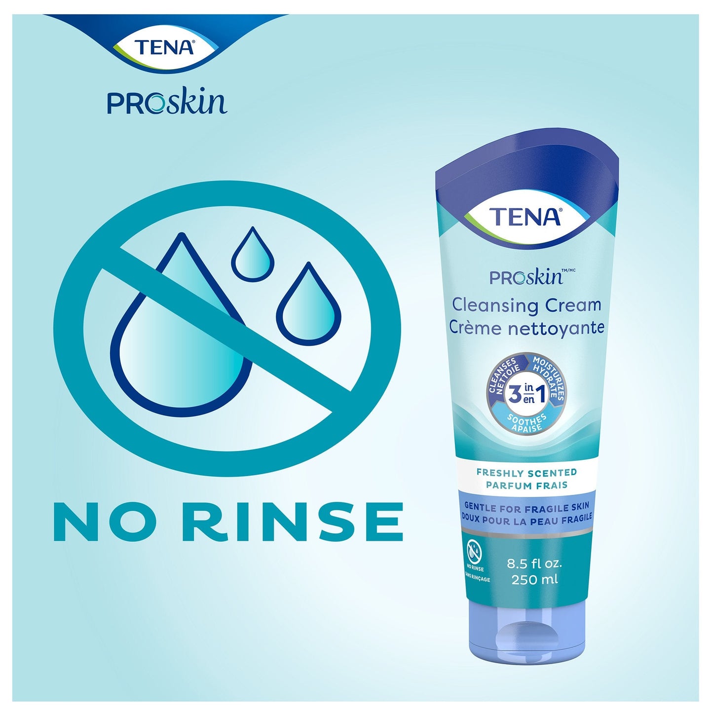 Tena® Body Wash Cleansing Cream, Alcohol-Free, White, 3-in-1 Formula, 8.5 ounces 64425