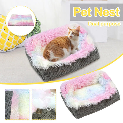 EWASWON Dog Bed for Small Dogs, Cozy Calming Pet Bed for Dogs Cats, Anti-Anxiety, Non-Slip and Machine Washable, Perfect for Home, Indoor/Outdoor Use