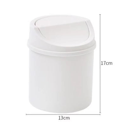 Mini Desktop Bin Small Trash Can Tube with Cover Bedroom Trash Can Garbage Can Clean Workspace Storage Box