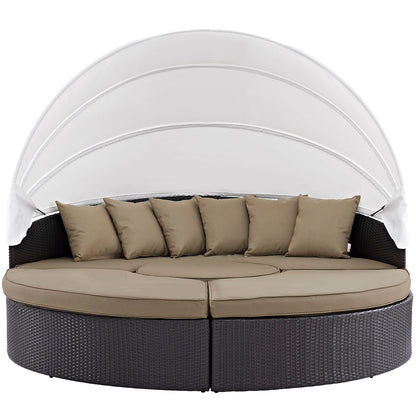 Convene Outdoor Patio Wicker Rattan Canopy Sectional Daybed by Modway