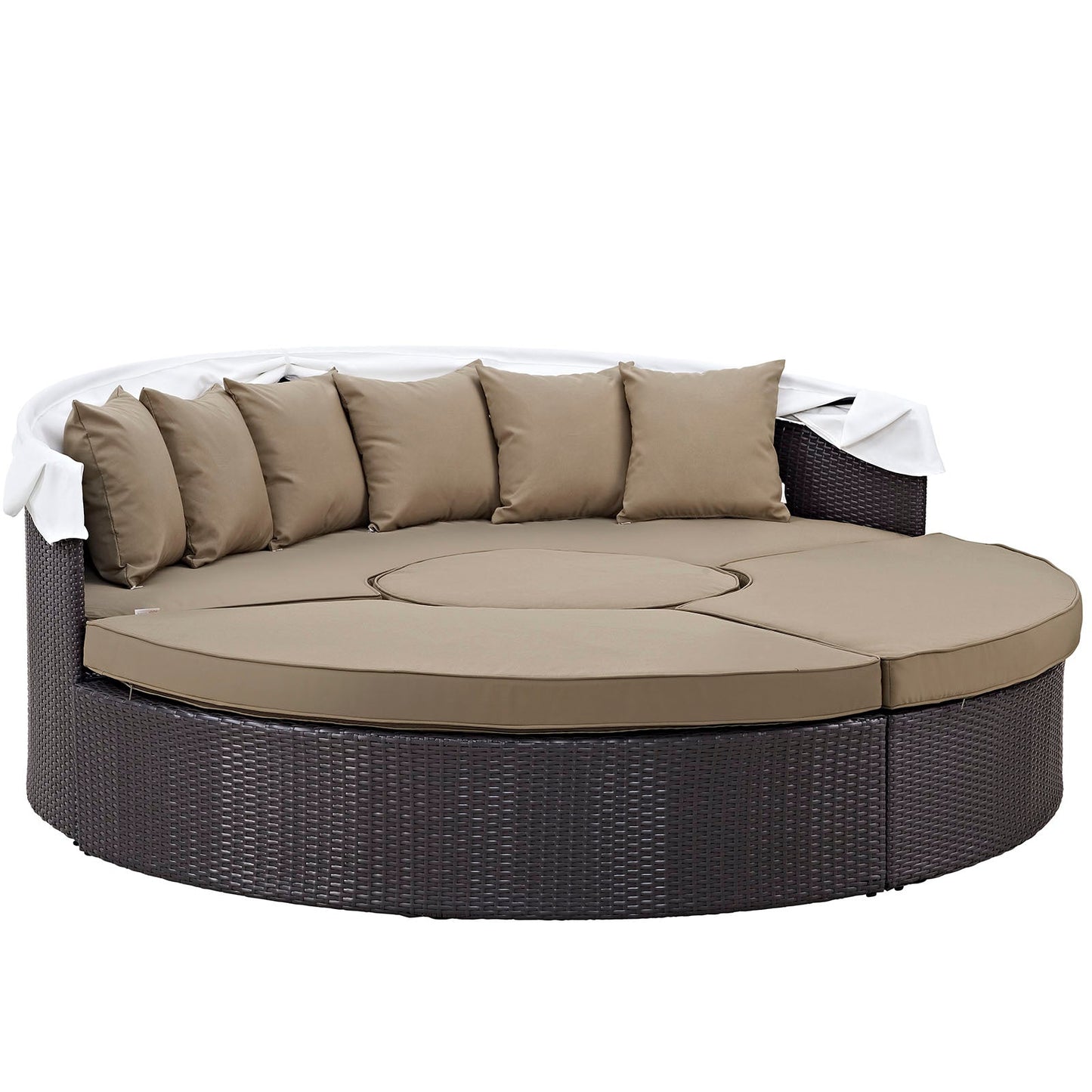 Convene Outdoor Patio Wicker Rattan Canopy Sectional Daybed by Modway