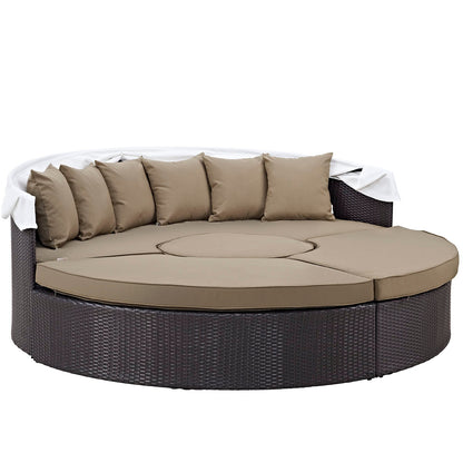 Convene Outdoor Patio Wicker Rattan Canopy Sectional Daybed by Modway