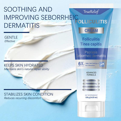 Truerelief Folliculitis Soothing Treatment Cream, Effective Treatment for Folliculitis Scalp Face and Body 120G Haircare Organic Soothing Cream