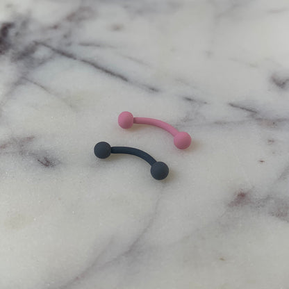16G 5/16 Pink Acrylic Matte Curved Eyebrow Ring