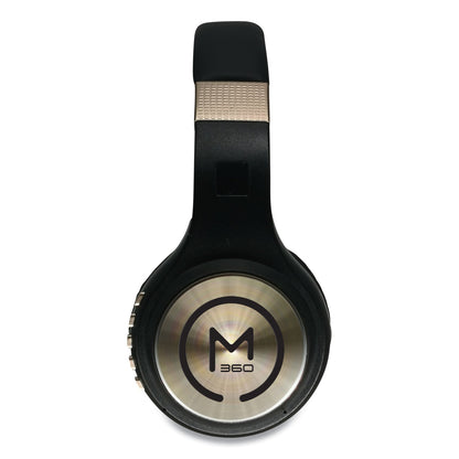 Morpheus 360 SERENITY Stereo Wireless Headphones with Microphone, 3 ft Cord, Black/Gold
