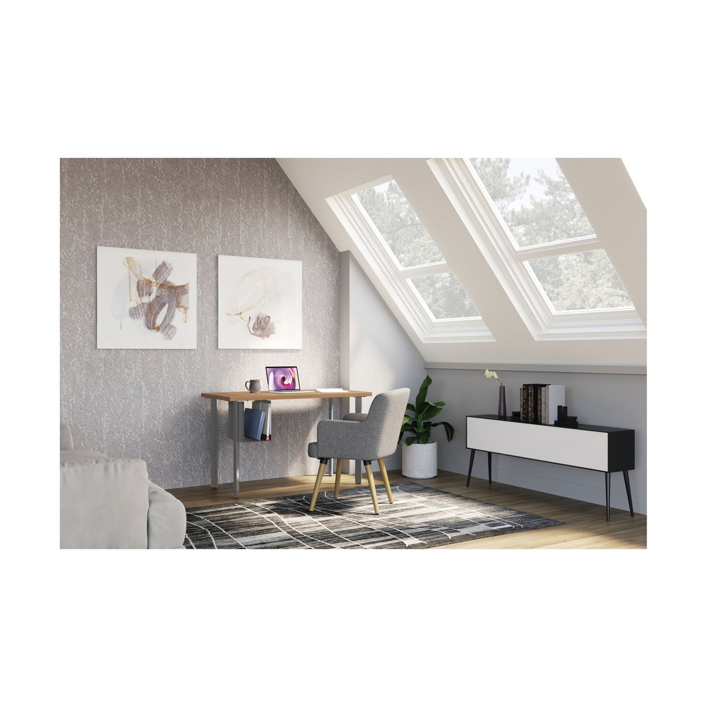 HON Coze Worksurface, Rectangular, 48w x 24d, Natural Recon