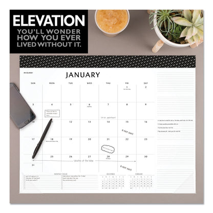 AT-A-GLANCE Elevation Desk Pad Calendars, 21.75 x 17, White Sheets, Black Binding, Clear Corners, 12-Month (Jan to Dec): 2023