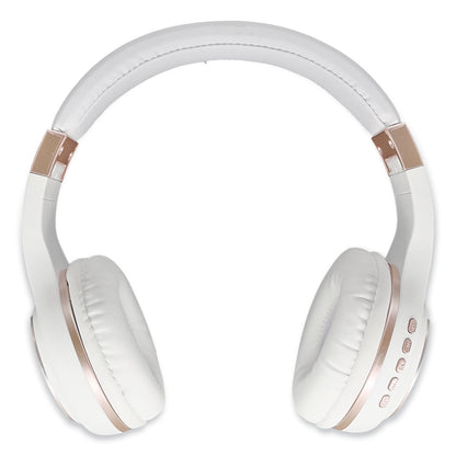 Morpheus 360 SERENITY Stereo Wireless Headphones with Microphone, 3 ft Cord, White/Rose Gold