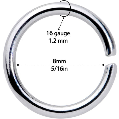16G 5/16 Seamless Cartilage Ring Set of 12