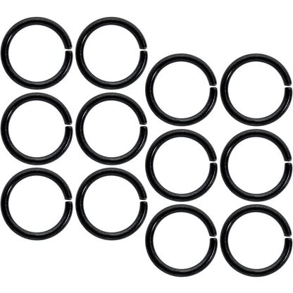 16G 5/16 Black Anodized Seamless Cartilage Ring Set of 12
