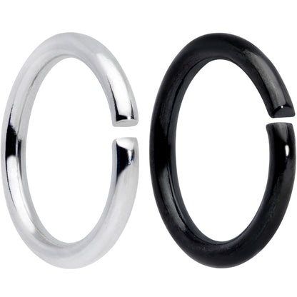 16G 5/16 Steel Black Anodized Seamless Cartilage Ring Set of 12