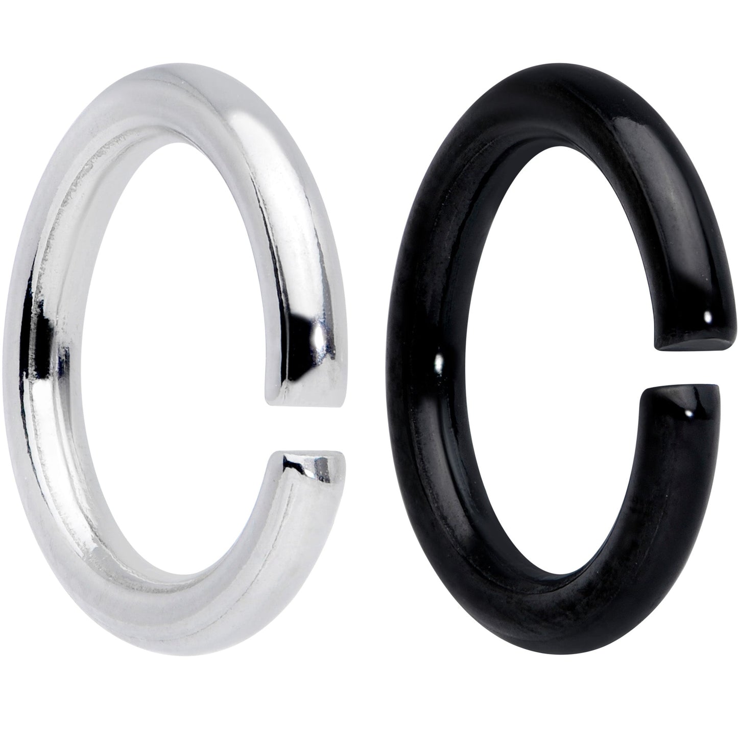 14G 5/16 Steel Black Anodized Seamless Cartilage Ring Set of 12