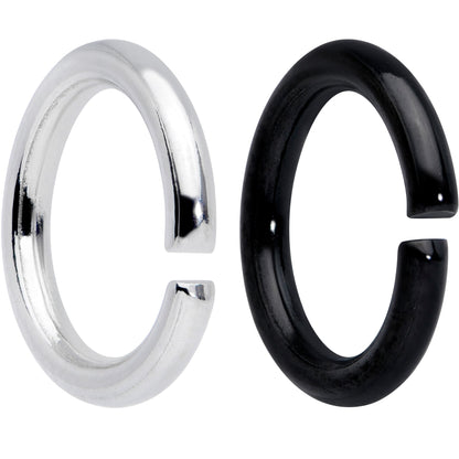 14G 5/16 Steel Black Anodized Seamless Cartilage Ring Set of 12