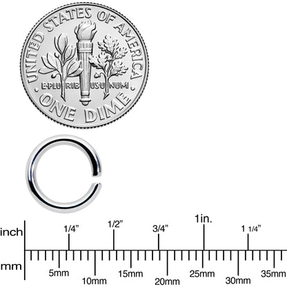 14G 5/16 Steel Blue Anodized Seamless Cartilage Ring Set of 12