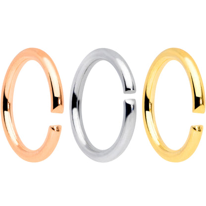 16G 5/16 Steel Mixed Gold Tone Seamless Cartilage Ring Set of 12