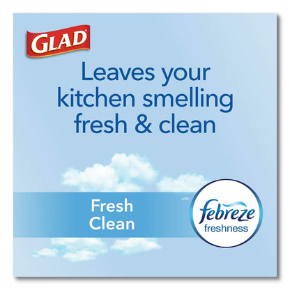 Glad OdorShield Quick-Tie Small Trash Bags, 4 gal, 0.5 mil, 8" x 18", White, 156/Carton