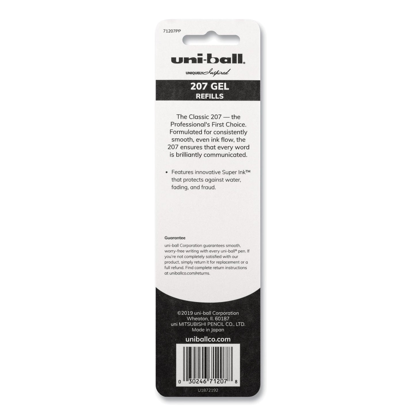uniball Refill for Signo Gel 207 Pens, Medium Conical Tip, Blue Ink, 2/Pack