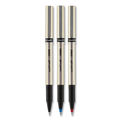 uniball Deluxe Roller Ball Pen, Stick, Fine 0.7 mm, Black Ink, Champagne Barrel, Dozen