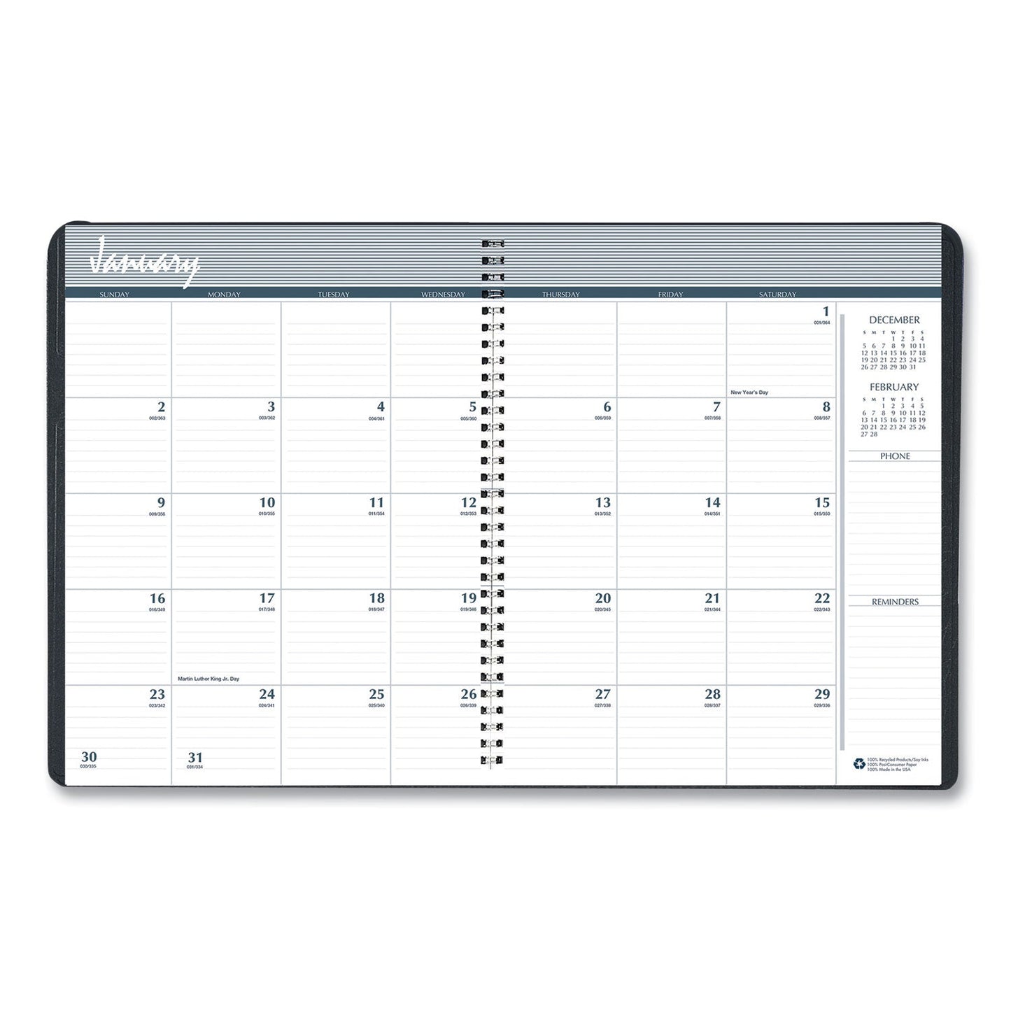 House of Doolittle 14-Month Recycled Ruled Monthly Planner, 11 x 8.5, Blue Cover, 14-Month (Dec to Jan): 2022 to 2024