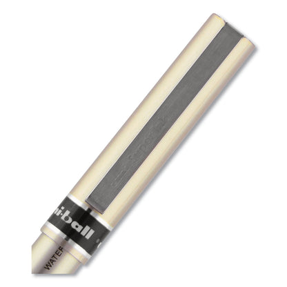 uniball Deluxe Roller Ball Pen, Stick, Fine 0.7 mm, Blue Ink, Champagne Barrel, Dozen