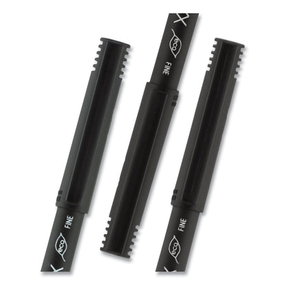 uniball ONYX Roller Ball Pen, Stick, Fine 0.7 mm, Black Ink, Black Matte Barrel, 72/Pack