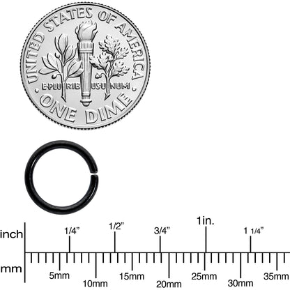 16G 5/16 Black Titanium Anodized Annealed Seamless Circular Ring
