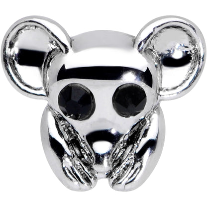 20G 5/16 Black Gem Mysterious Mouse Nose Hoop