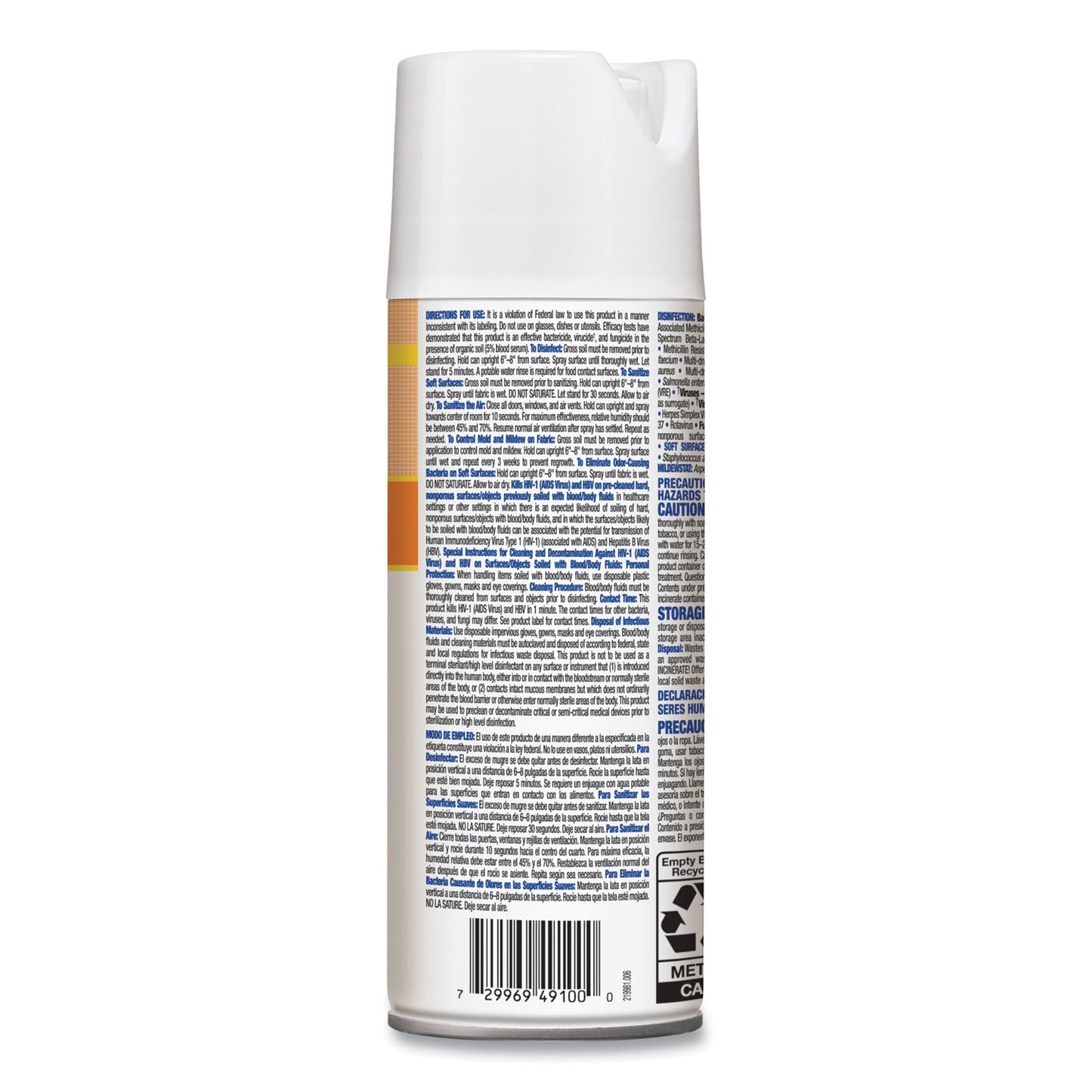 Clorox Citrace Hospital Disinfectant and Deodorizer, Citrus, 14 oz Aerosol Spray, 12/Carton