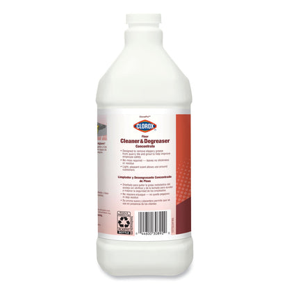 Clorox Professional Floor Cleaner and Degreaser Concentrate, 1 gal Bottle, 4/Carton