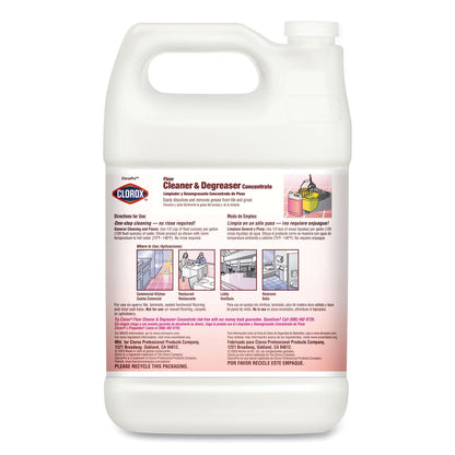 Clorox Professional Floor Cleaner and Degreaser Concentrate, 1 gal Bottle, 4/Carton