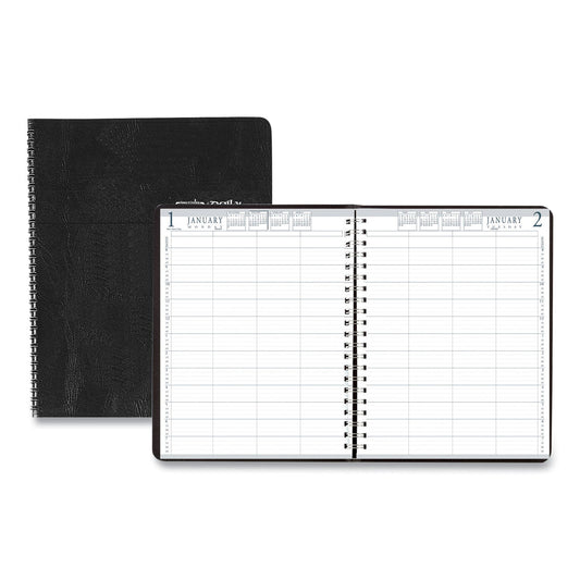 House of Doolittle Four-Person Group Practice Daily Appointment Book, 11 x 8.5, Black Cover, 12-Month (Jan to Dec): 2023