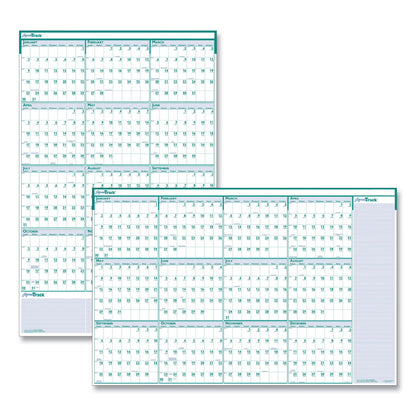 House of Doolittle Express Track Recycled Reversible/Erasable Yearly Wall Calendar, 24 x 37, White/Teal Sheets, 12-Month (Jan to Dec): 2023