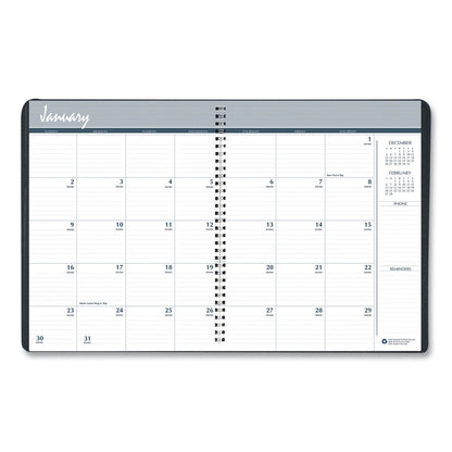 House of Doolittle Monthly Hard Cover Planner, 11 x 8.5, Black Cover, 24-Month (Jan to Dec): 2023 to 2024