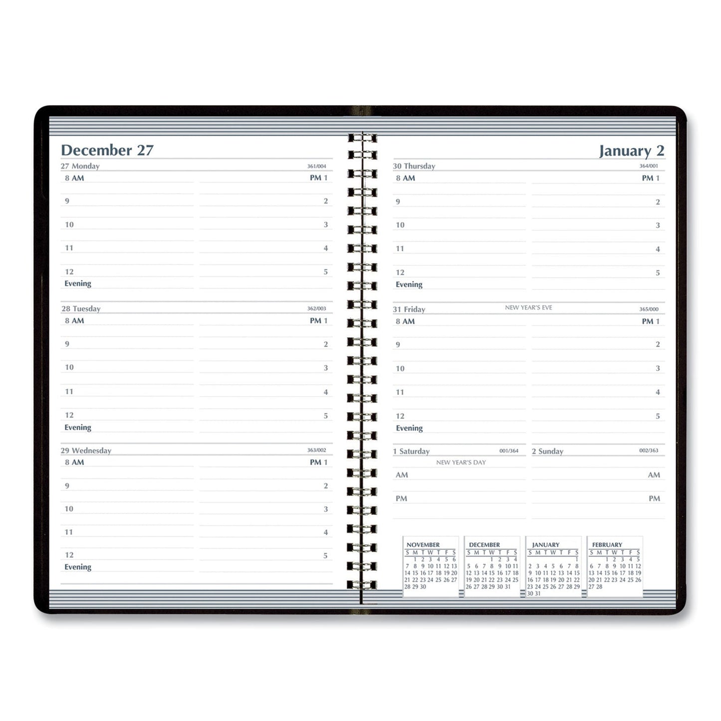 House of Doolittle Recycled Weekly Appointment Book, 8 x 5, Black Cover, 12-Month (Jan to Dec): 2023