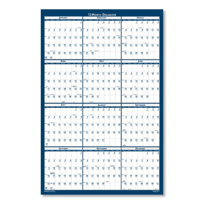 House of Doolittle Recycled Poster Style Reversible/Erasable Yearly Wall Calendar, 32 x 48, White/Blue/Gray Sheets, 12-Month (Jan to Dec): 2023