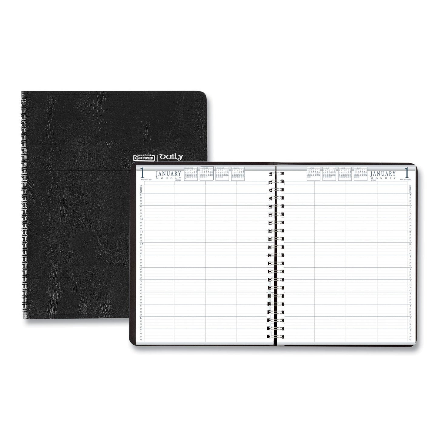 House of Doolittle Eight-Person Group Practice Daily Appointment Book, 11 x 8.5, Black Cover, 12-Month (Jan to Dec): 2023