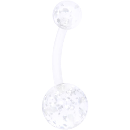 White Faux Opal Clear Gem Rose Gold Tone Aurora Belly Ring Set of 4