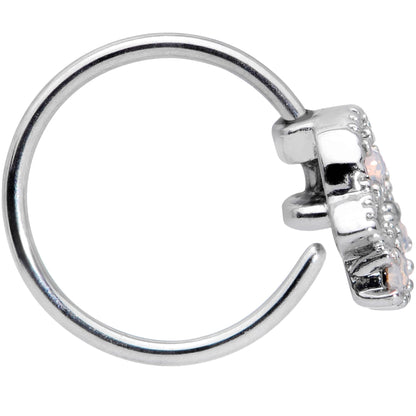 20G 5/16 White Faux Opal UFO Nose Hoop