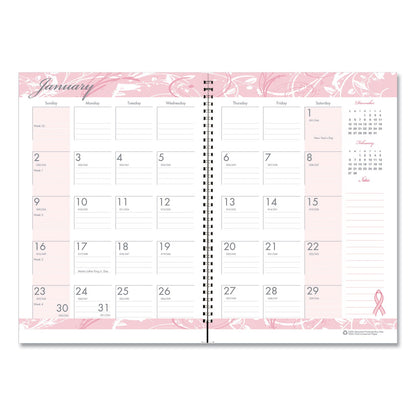 House of Doolittle Breast Cancer Awareness Recycled Ruled Monthly Planner/Journal, 10 x 7, Pink Cover, 12-Month (Jan to Dec): 2023