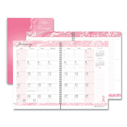 House of Doolittle Breast Cancer Awareness Recycled Ruled Monthly Planner/Journal, 10 x 7, Pink Cover, 12-Month (Jan to Dec): 2023