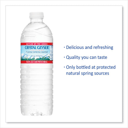 Crystal Geyser Alpine Spring Water, 16.9 oz Bottle, 24/Case