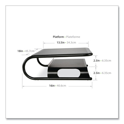 Allsop Metal Art Printer and Monitor Stand Plus, 18" x 13.5" x 6", Black, Supports 50 lbs
