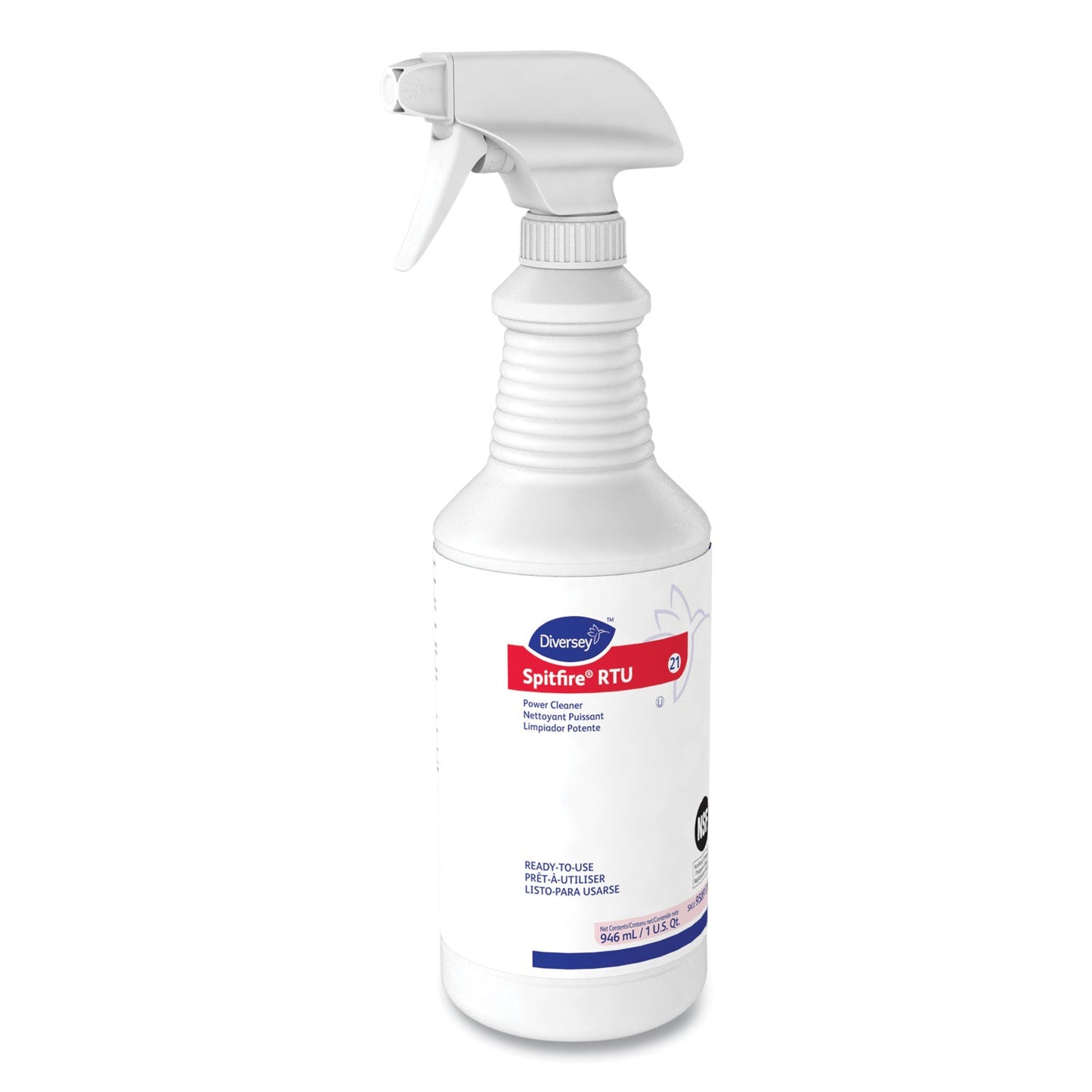 Diversey Spitfire Power Cleaner, Liquid, Fresh Pine Scent, 32 oz Spray Bottle, 12/Carton