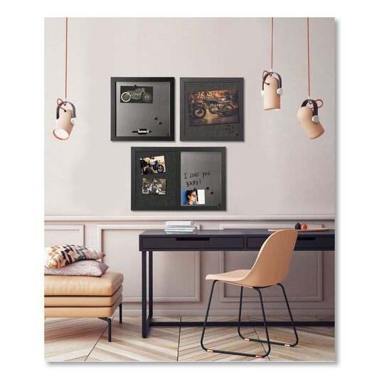 MasterVision Black Shadow Message Board Set, Assorted Sizes and Colors, 3/Set