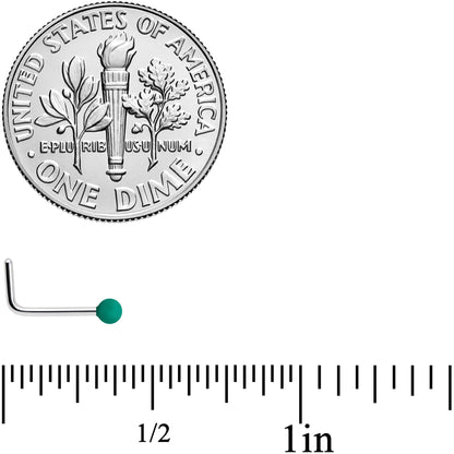 20G 7mm Teal Matte 2mm L Shaped Nose Ring