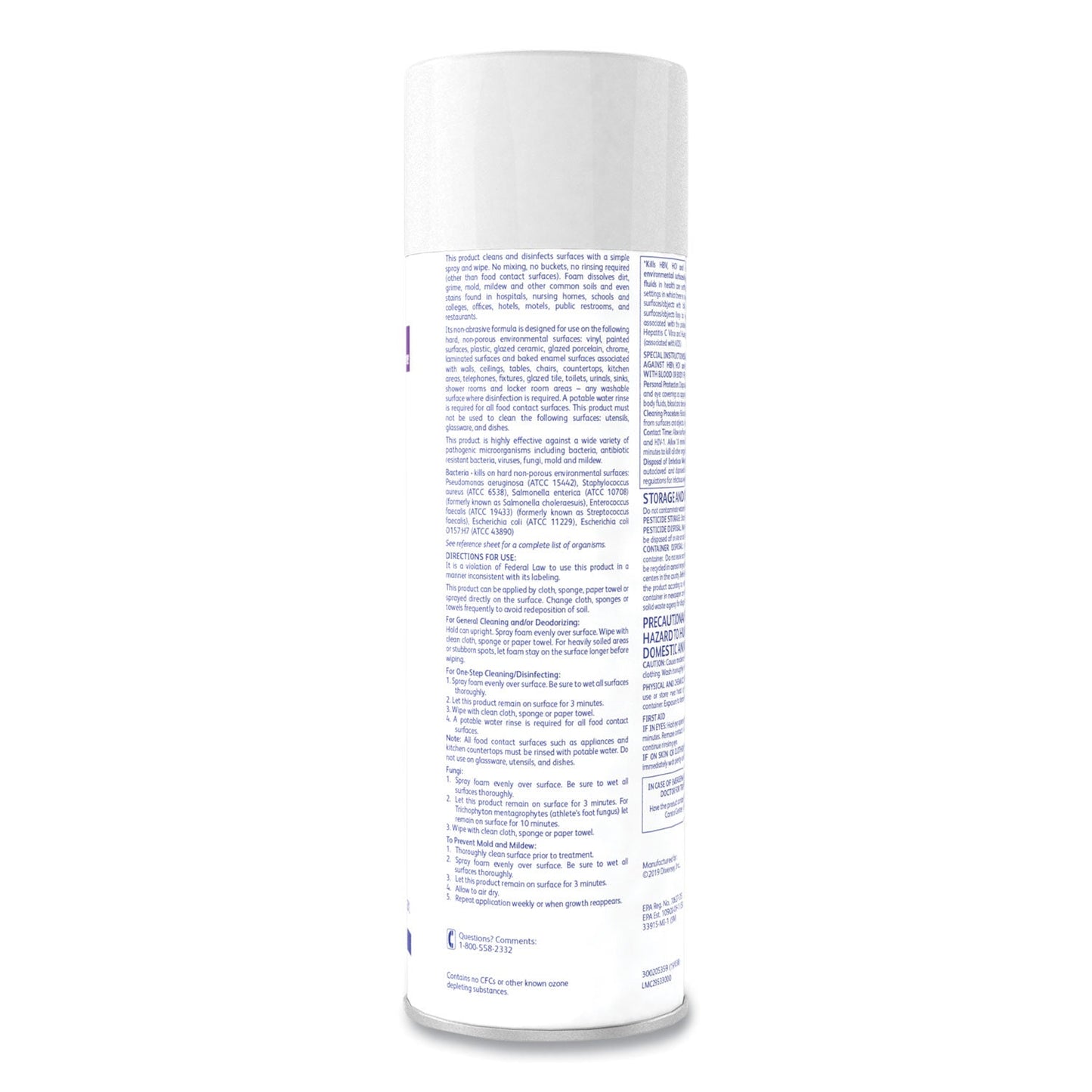 Diversey Envy Foaming Disinfectant Cleaner, Lavender Scent, 19 oz Aerosol Spray, 12/Carton