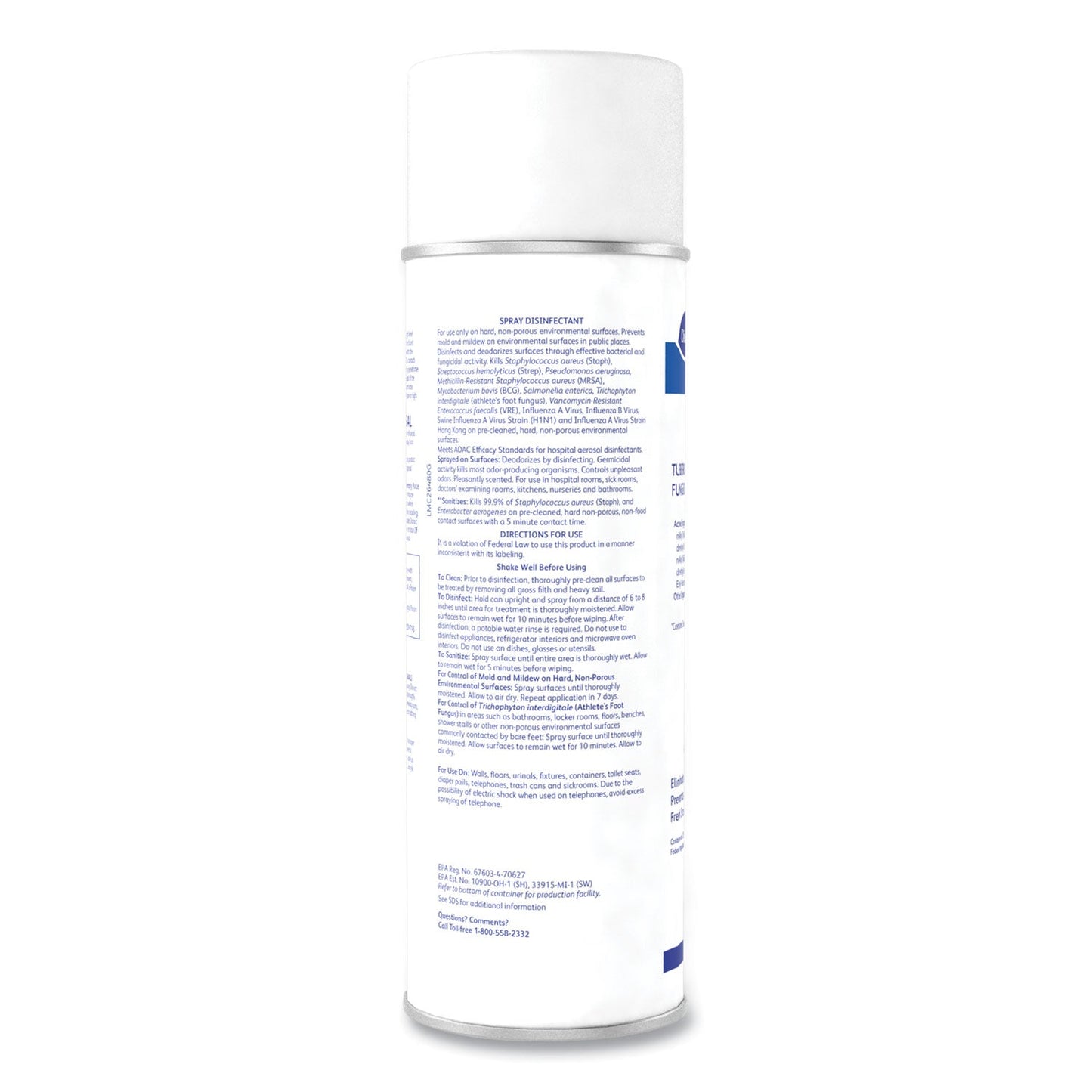 Diversey End Bac II Spray Disinfectant, Fresh Scent, 15 oz Aerosol Spray, 12/Carton